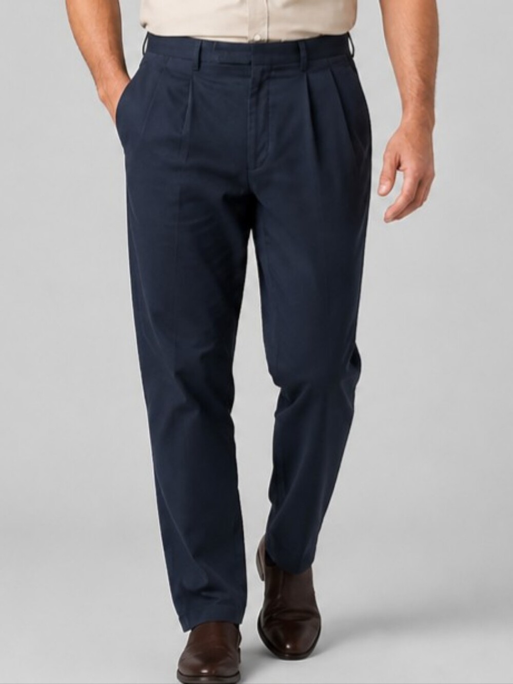 Vtg Polo Ralph Lauren Pants Mens 35x32 Navy Chino Pleated Cotton Classic Preppy